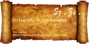 Sztupjár Zsuzsanna névjegykártya